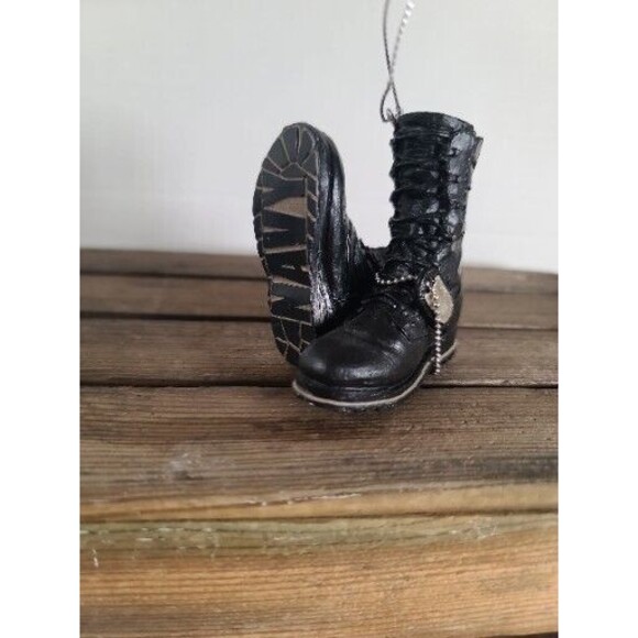NEW NWT Midwest CBK Military Christmas Ornament, NAVY Combat Boots - Picture 1 of 6